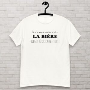 Je n’ai pas de ventre. C’est la bière qui fait rétrécir mon t-shirt.