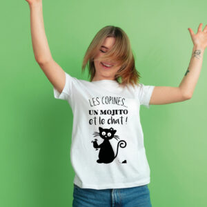 T-shirt – Les copines, un mojito et le chat