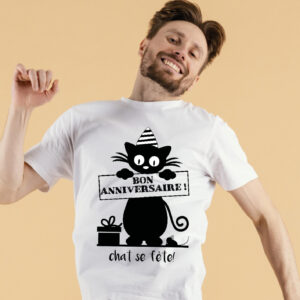 T-shirt – Bon anniversaire! Chat se fête!