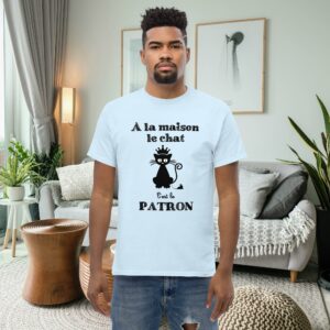 T-shirt – A la maison , le chat c’est le patron