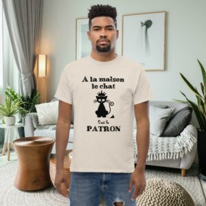 T-shirt – A la maison , le chat c’est le patron