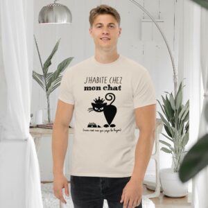 T-shirt – J’habite chez mon chat mais c’est moi qui paye le loyer