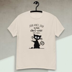 T-shirt – Jour après jour, tu fais chat-virer mon coeur