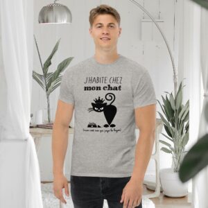 T-shirt – J’habite chez mon chat mais c’est moi qui paye le loyer