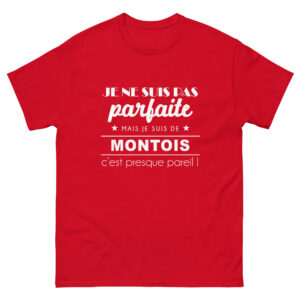 T-shirt – Je ne suis pas parfaite mais je suis montoise. C&rsquo;est presque pareil!