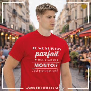 T-shirt – Je ne suis pas parfait mais je suis de Mons. C&rsquo;est presque pareil!