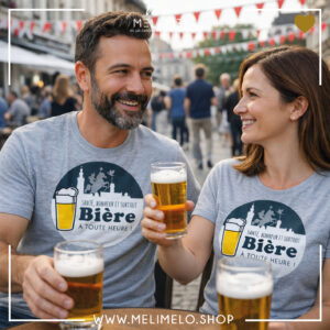 T-shirt – Santé, bonheur et bière à toute heure!